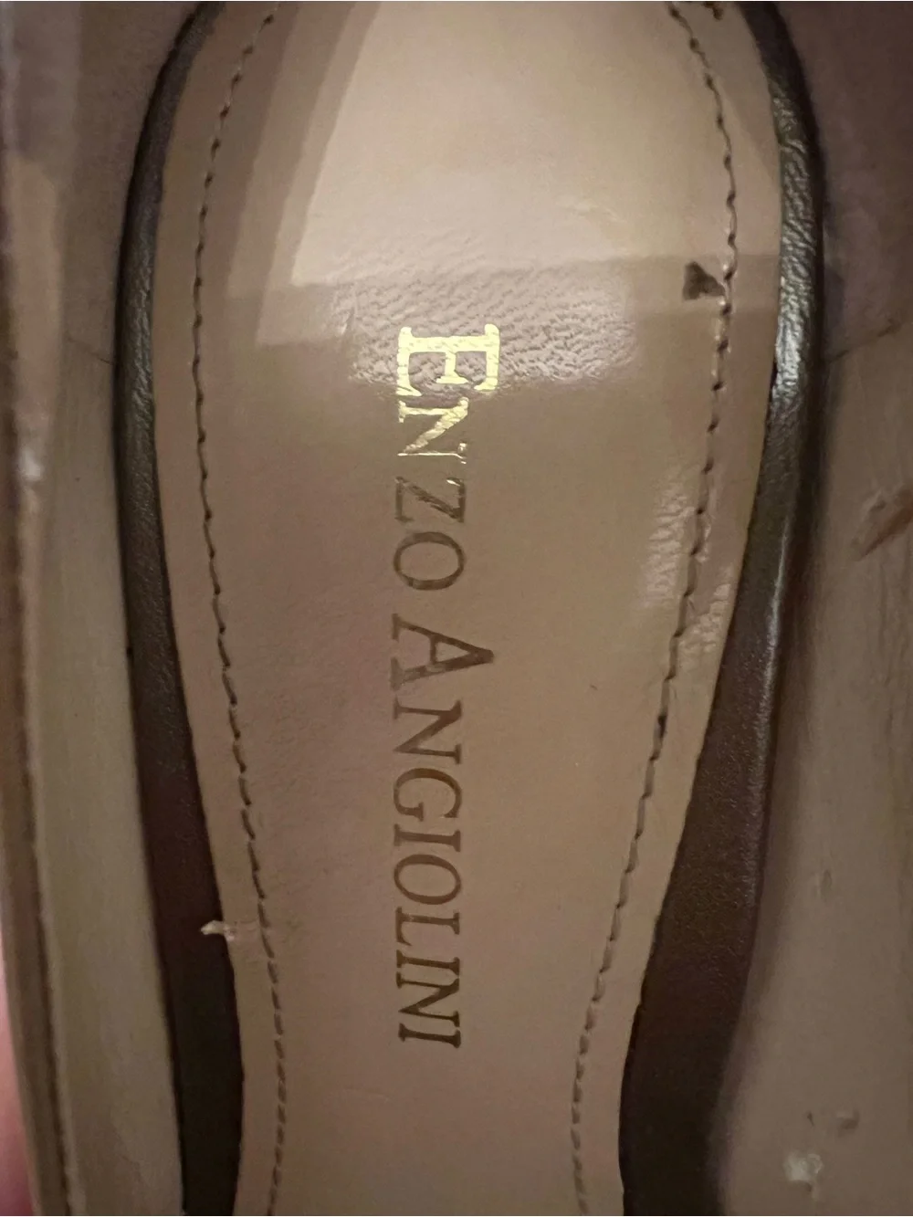 Enzo Angiolini Beige Peep-Toe Bow Pumps